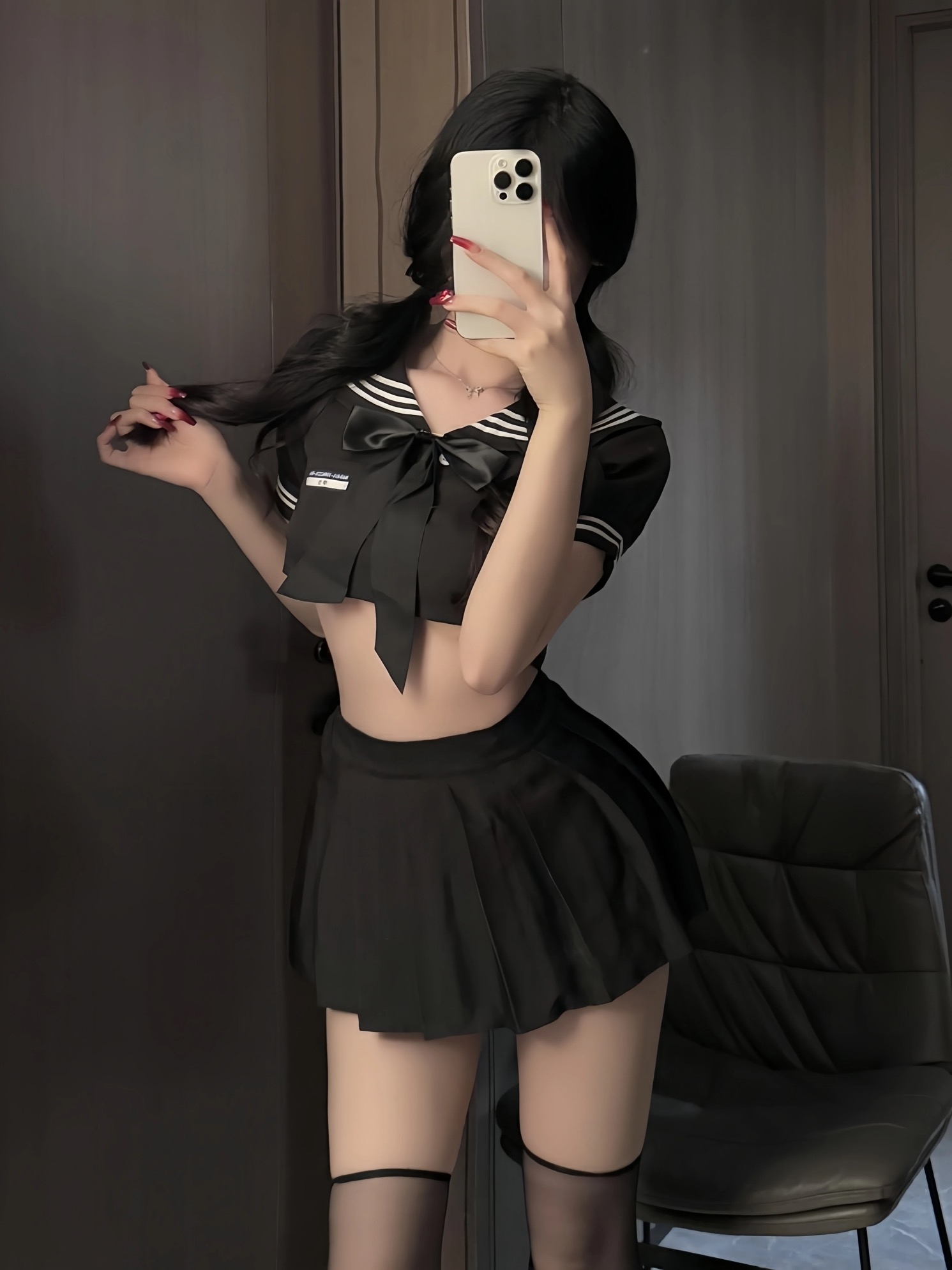 Black Sailor Bow Set